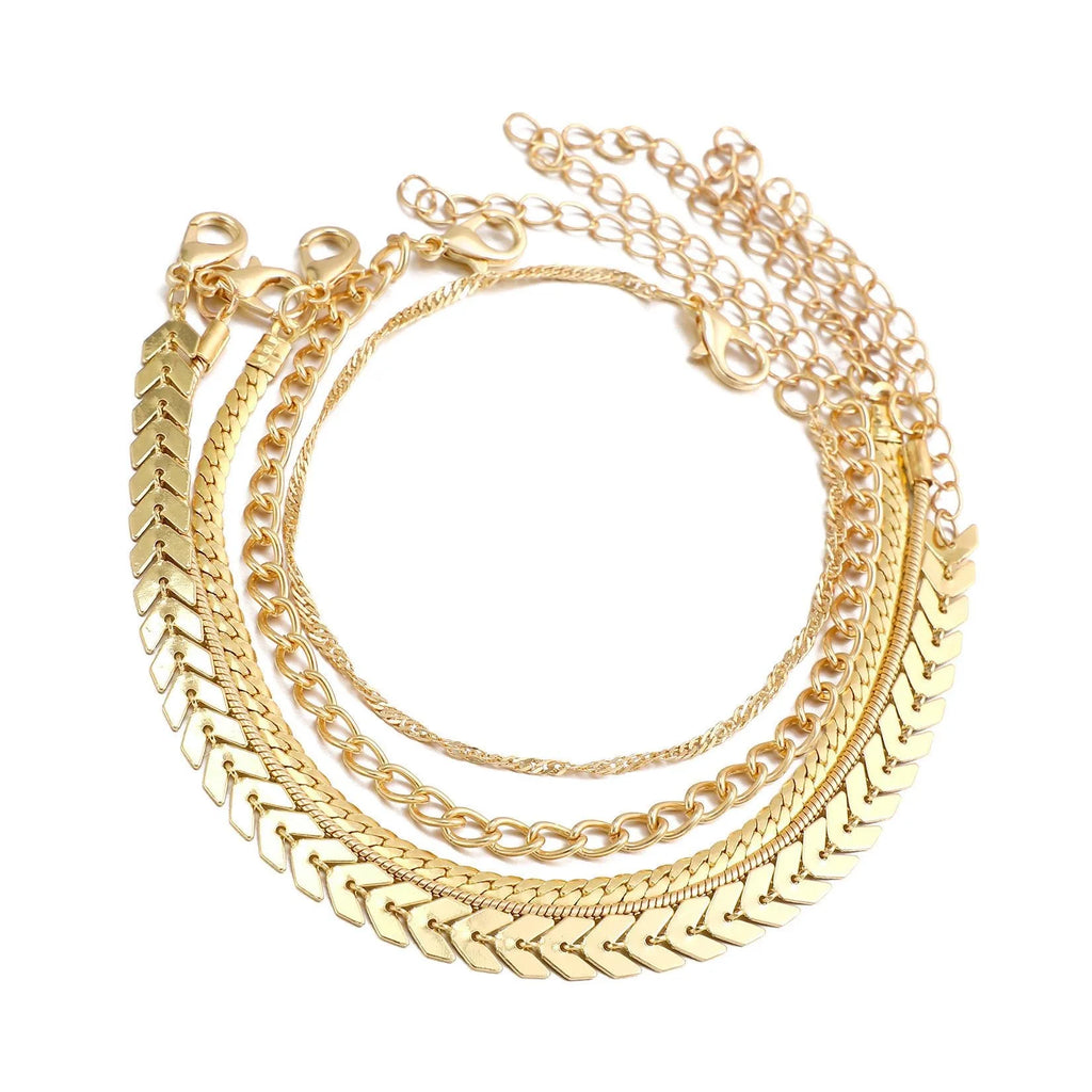 5PCS Boho Gold Chain Bracelet Set for Women