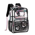Clear Transparent Heart Pattern Backpack for Girls & Women